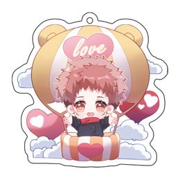 Jujutsu Kaisen Amusement Park Key Chain Acrylic Cute Funny Anime Pendant Cartoon Transparent Acrylic Key Rings Jewellery Llaveros