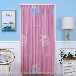 Lace Door Screens Summer Anti Mosquito Insect Fly Bug Curtains Mesh Net Closing Door Screen Kitchen Curtain Drop Shipping F0434 210420