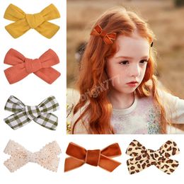 12Colors Solid Hair Clips Leopard Printed Hairpin For Kids Girls Boutique Hairgrip Handmade Headwear Hair Accessories