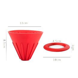 Hand Coffee Funnel Reusable Silicone Coffee Philtre Cup Home Kitchen For Travel MJJ88 210331