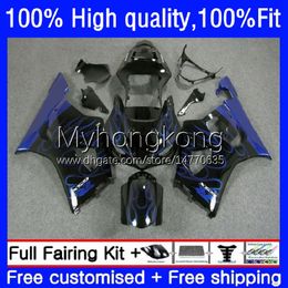 Bodys Injection Mold For SUZUKI GSX-R1000 K3 GSXR1000 03 04 Bodywork 25No.86 Blue flames GSXR 1000 CC 1000CC 2003-2004 GSXR1000CC GSXR-1000 2003 2004 OEM Fairings