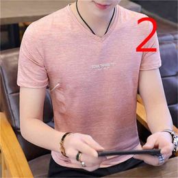 Round neck small fresh T-shirt male letter printing large size short-sleeved lovers 210420