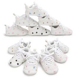 star walk UK - First Walkers Infant Toddler Soft Sole Print Star Lace-up Prewalker Sneakers Baby Boy Girl Crib Shoes Born For 18 Months Walk