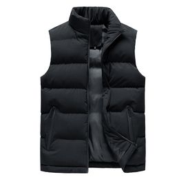brand Men Jacket Winter Men Vest For Down Cotton Sleeveless Jacket Waistcoat Man Big Size Warm Mens Coat 211108