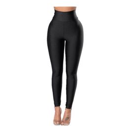 Women Leggings High Waist Slim Black Pencil Trouser Elegant Ladies Casual Basic Stretch Solid Colour Skinny Clothing 210522