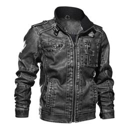 Men's Fur & Faux Coat Men Plus Size Jackets PU Leather Slim Fit Motorcycle Mens Coats And Male M-7XL