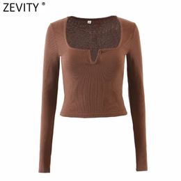 Women Simply Square Collar Solid Colour Chic Short Camis Tank Ladies Knitted Vest Slim T-shirt Casual Crop Tops LS9058 210420
