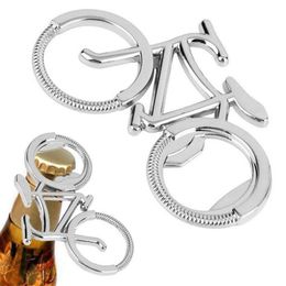 100pcs Bicycle Bike Bottle Opener Wine Can Openers Wedding Favour Party Metal Keyring Keychain Key Ring Chain Silver