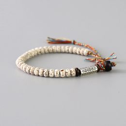Classic Tibetan Buddhist Braided Cotton Thread Lucky Knots Bracelet Natural Bodhi Beads Carved Amulet Handmade Bracelet for Men