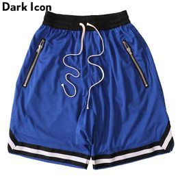 Drop Crotch Mesh Shorts Men Summer Elastic Waist Double Layer Men's Shorts Hip Hop Shorts 6 Colors 210603