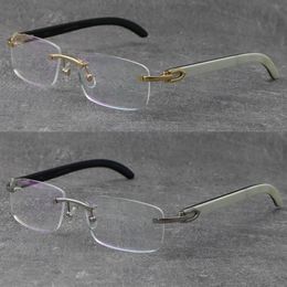High Quality Reading Wood Glasses Optical Lens Frames Buffalo Horn Frame For Men Women Wear Read Computer Eye Glasses White Temple Driving Eyeglasses Size:54-18-140MM