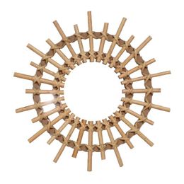 Mirrors Rattan Round Makeup Mirror Innovative Art Decor Dressing Bathroom Wall Hanging