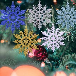 Noel Kolye Askı Ev ​​Dekorasyonu Noel Süslemeleri Parti Malzemeleri Noel Ağacı Dekorasyon Asılı Kar Tanesi