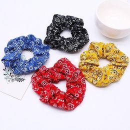 Cashew Flowers baby girl Hair clips Ties For Girls Elastic Hair Bands Scrunchie Women Vintage Hair Accessories Bandana Ponytail Holder