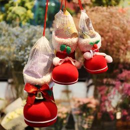Noel Çoraplar Şeker Çizmeler Çanta Snacks Kalem Konteyner Noel Ağacı Asılı Dekorasyon Ev Navidad 2021 Yeni Yıl