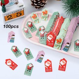 Christmas Decorations 100pcs DIY Kraft Paper Xmas Decoration Wrapping Supplies Hang Tags Labels Gift Tag