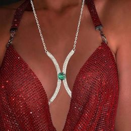 Hot Jewellery accessories simple fashion full diamond chest chain bride bachelor party sexy body chain