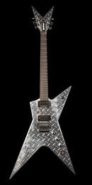 Wash Dim 3 USA Stealth Dimplate Dimbag Darrell Electric Guitar Iron Diamond Plate , Floyd Rose Tremolo