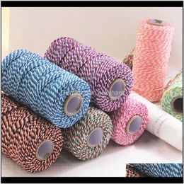 Yarn 100Yard Natural Burlap Cotton Cords Rope For Home Decor Handmade Christmas Packing Craft Diy Gift Scrapbooking Wrap1 Hurjv Unrsx