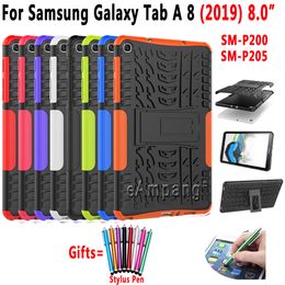 Case for Samsung Galaxy Tab A 8 2019 with S Pen Plus 8.0 SM-P200 SM-P205 P200 Cover Funda Silicone Shockproof Shell +Pen