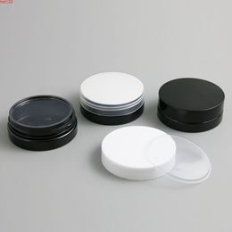 24 x 30g Travel Empty Black Pet Skin Care Cream Jar With Plastic Lids with Insert 1oz Cosmetic Containergood