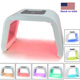 -Stock USA 7 Color PDT LED Mascarilla facial Máquina de terapia de luz para la cara de la cara Rejuvenecimiento Salón de la belleza Equipo de belleza