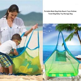 Storage Bags Portable Mesh Bag Kids Beach Toys Clothes Towel Package, Big String Shell Sand Digging Tool Kit, Baby Toy Package