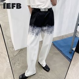 IEFB Pantaloni da uomo personalizzati Ink Tie Dye Gradient Pantaloni casual Moda Trend coreano Pantaloni lunghi in seta di ghiaccio 9Y7069 210524