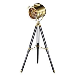 Floor Lamps Vintage Retro Tripod Lamp Silver Golden Wood Industrial Searchlight Creative Studio Standing Light Nordic Loft