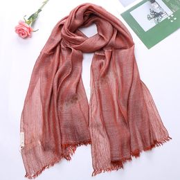 linen cotton scarf hijab women FashionTassels pashmina soft fringe shawl Retro long shawls