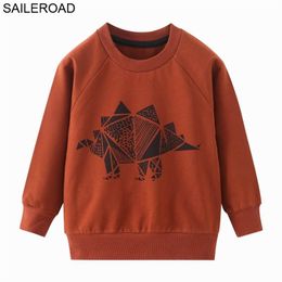SAILEROAD Boys Dinosaur Hoodies Children Sweatshirt Girls Spring Coat Kids Long Sleeve Casual Outwear Baby Clothing 211111