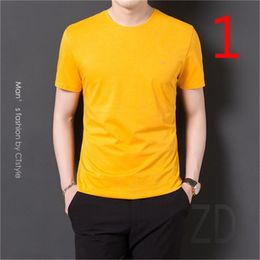 Cotton t-shirt men's short-sleeved trend summer Korean version of handsome clothes youth Slim half sleeve 210420