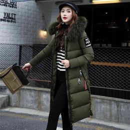 Hooded Ladies Coat High Quality Warm Outwear Womens Parka Jacket Mid-long Women Winter Thick Down Female 210923