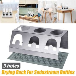 3 Holes Stainless Steel Cup Holder Drainer For Sodastream Crystal s Baby Bottle Drain Drying Racks