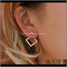 Dangle & Chandelier Delivery 2021 Trendy Cute Nickel Drop Fashion Jewellery Earrings Square Stud For Women Brincos Statement Jdute