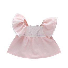 Girl's Dresses Toddler Girls Princess Dress For Baby Striped Lace Puff Sleeve Party Summer Casual 1-3 Years
