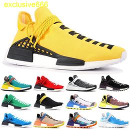 NMD Human Race Mens Running Shoes Pharrell Williams Nmds Yellow Core Black Sport Women Sneakers 36-45
