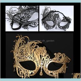 Masks Festive Home Garden Women Iron Halloween Metal Diamond Phoenix Half Face Cosplay Mask Party Supplies 4Styles Rra2334 Drop Delive