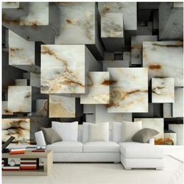 Marble wallpapers cubic space background wall 3d murals wallpaper for living room