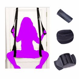 Black Appeal Accessories Restraint Fetish Bondage Love Hanging Door Swing Chairs Sex Toys Sm Games For Woman Man Couples Y0406