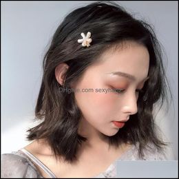 Hair Clips & Barrettes Jewelry Fashion Womens Pearl Flower Hairpin Clip Pin Lady Cute Barrette Aessories S479 Drop Delivery 2021 Rxlgn