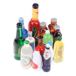 5Pcs 1:12 Dollhouse Miniature Drinks Bottles Model Dolls Kitchen Accessories Simulation Furniture Toys