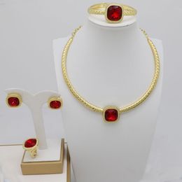 Earrings & Necklace TSROUND High Quality Dubai Cubic Zircon Party Engagement Costume Round Design Women Big Jewellery Set