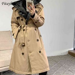 duck down feather jacket UK - Winter Women White Duck Down Hooded Long Thick Warm Jackets Puffer Feather Female Parka Trench Coat 210421