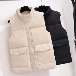 Designer fashion women's vests European and American trend down cotton loose couple jacket