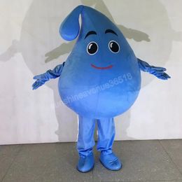 Halloween Blue Water Drop Mascot Costume Top Quality Cartoon theme character Carnival Unisex Adults Size Christmas Birthday Party Fancy Outfit