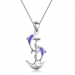 Anhänger Halsketten Charm Nette Delphin Multicolor Kette Halskette Anker Schmuck für Frauen Jubiläumsgeschenke