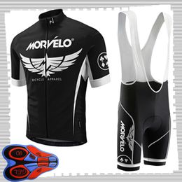 Pro team Morvelo Cycling Short Sleeves jersey (bib) shorts sets Mens Summer Breathable Road bicycle clothing MTB bike Outfits Sports Uniform Y21041599