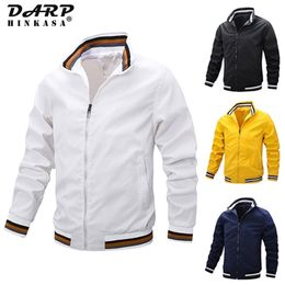 Spring Men White Casual Jacket Fashion Windbreaker Bomber Jacket Men Military Coat Outdoor Sportswear Jacket Men 211029