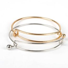 6pcs/ 6.5cm Adjustable Expandable Iron Bracelet Fashion Wiring Charm Bangle Bracelet Can Open Bangle for Women Jewellery Q0719